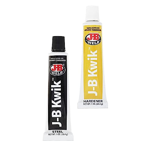 J-B Weld 8276 Kwikweld Twin Tube Quick Setting Steel Reinforced 2 Part Epoxy adhesive for Repair, Dark Grey, Two 1 oz tubes