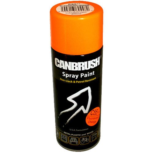 1X - Fluorescent Orange (C55**) - 400ml Spray Paint Auto DIY Colour Aerosol Can or Tape for Wood Metal Plastic