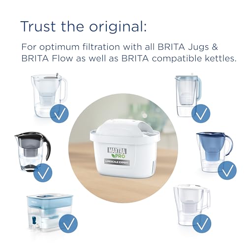 BRITA MAXTRA PRO Limescale Expert Water Filter Cartridge 3 Pack - Original BRITA refill for ultimate appliance protection, reducing impurities, chlorine and metals