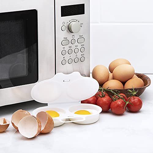 MICROWAVE IT 2 Egg Poacher PP346, White