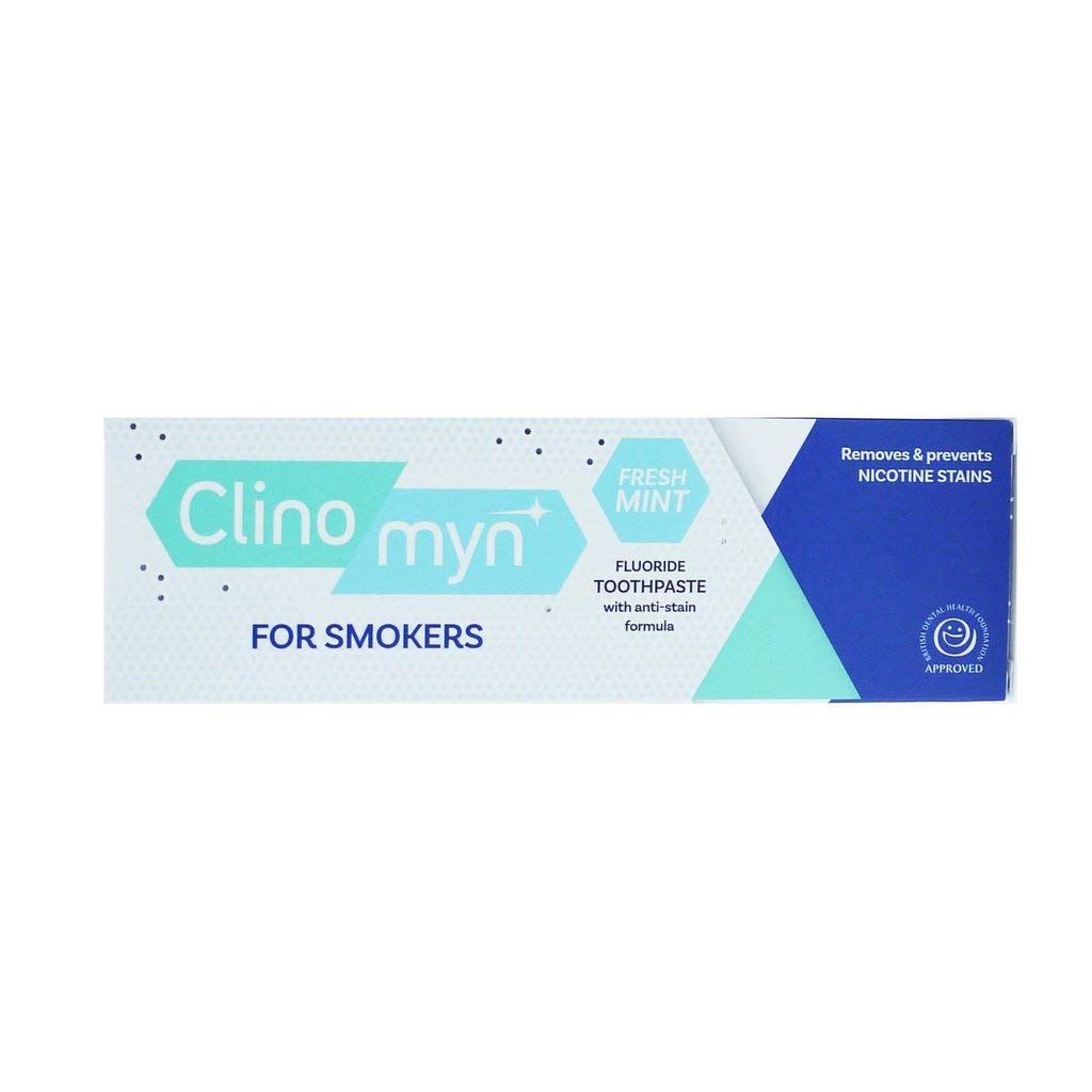 Clinomyn AntiStain Fluoride Toothpaste for Smokers, White, Mint, 2 Millilitre, (Pack of 2)