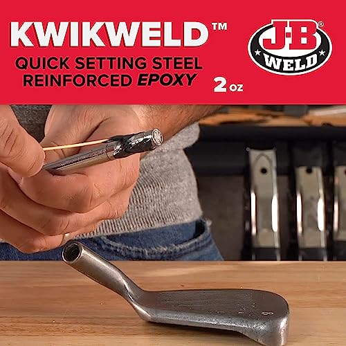 J-B Weld 8276 Kwikweld Twin Tube Quick Setting Steel Reinforced 2 Part Epoxy adhesive for Repair, Dark Grey, Two 1 oz tubes
