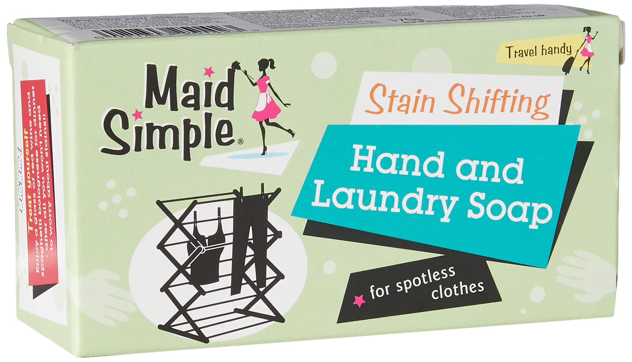 Maid Simple, Hand And Laundry Soap, Travel Handy For Spotless Clothes, 170g Bar