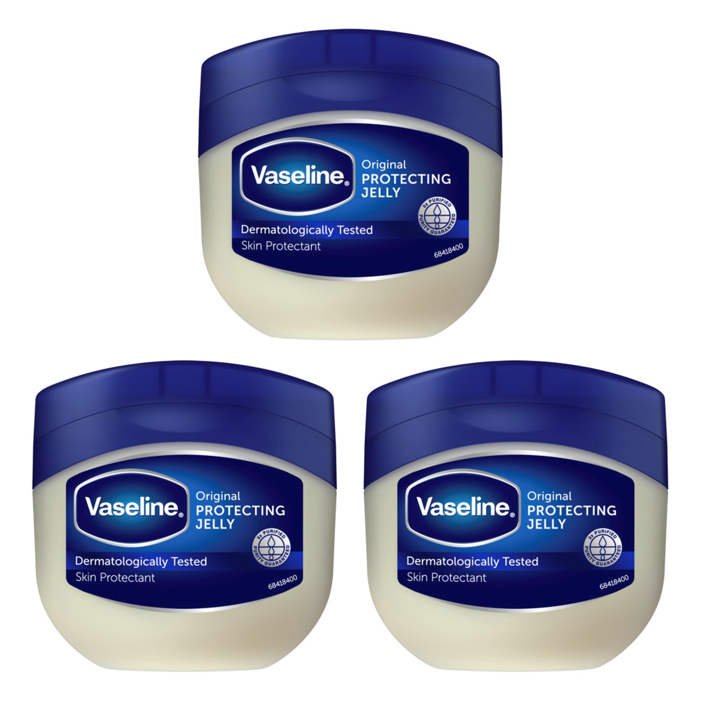 Vaseline Original moistruiser Petroleum Jelly skin care for cracked, dry skin and eczema relief 250 ml x3