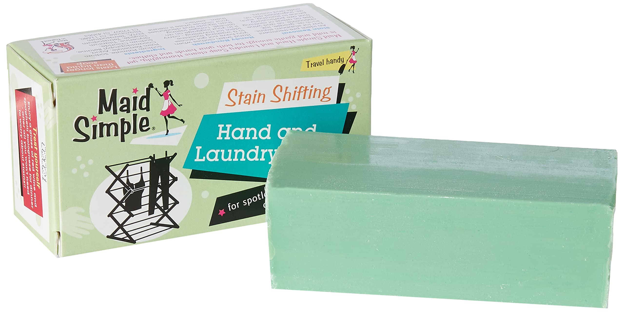 Maid Simple, Hand And Laundry Soap, Travel Handy For Spotless Clothes, 170g Bar