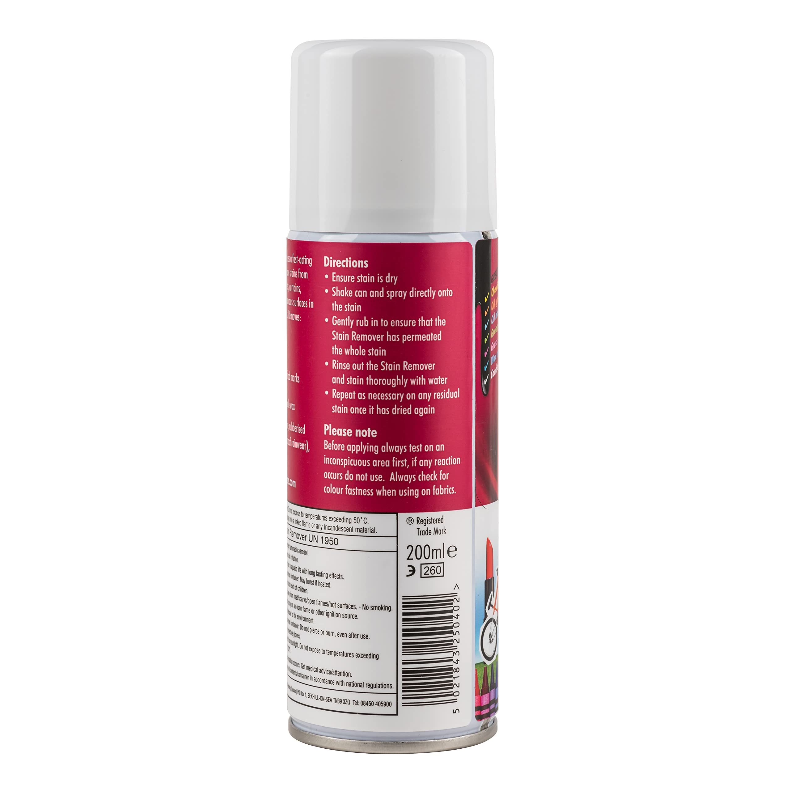 Tableau Stain Remover, Removes Most Oil, Grease, Candle Wax, Chewing Gum and Pen Marks From Fabric and Upholstery. 200ml