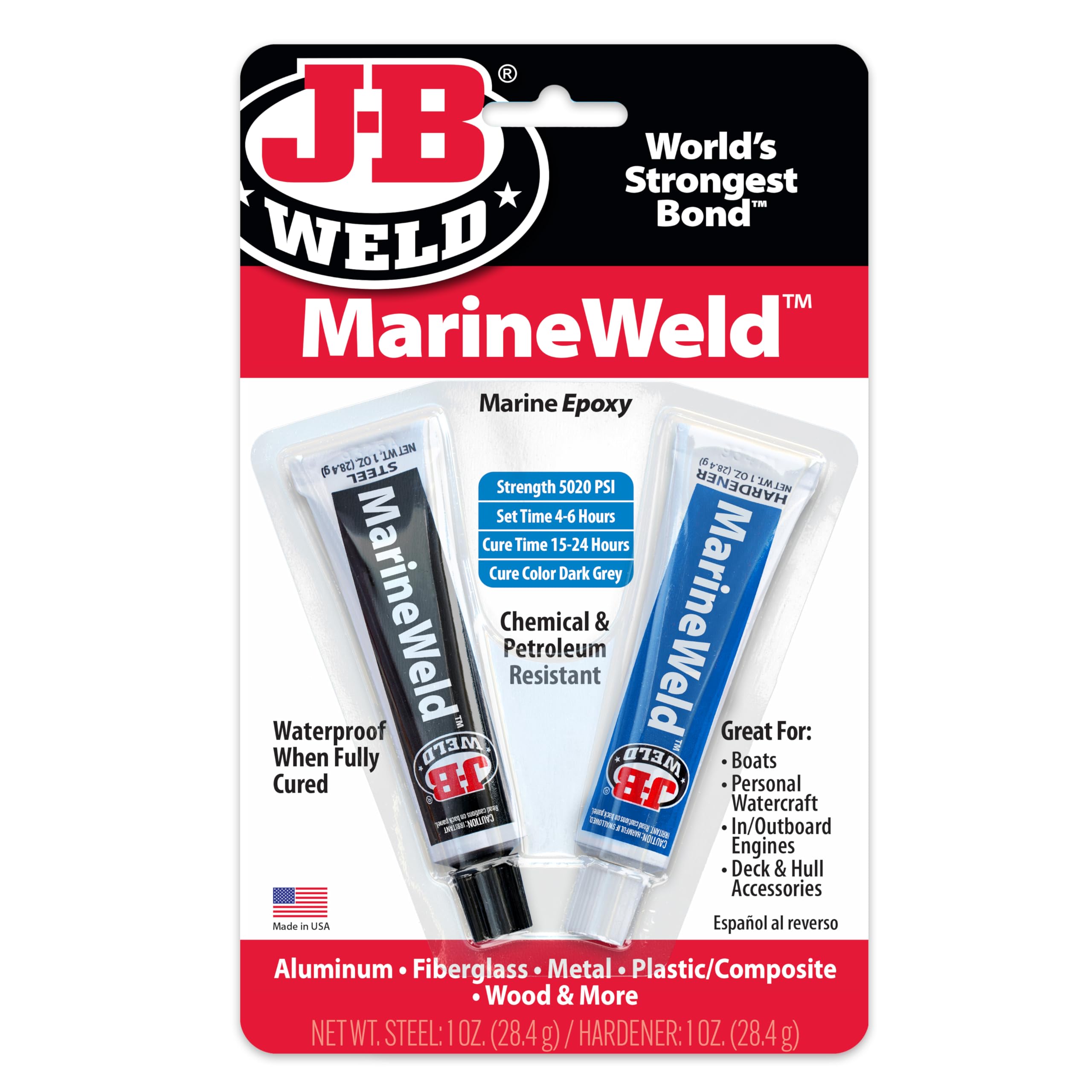 J-B Weld 8272UK MarineWeld Tubes 57g (2oz),Grey