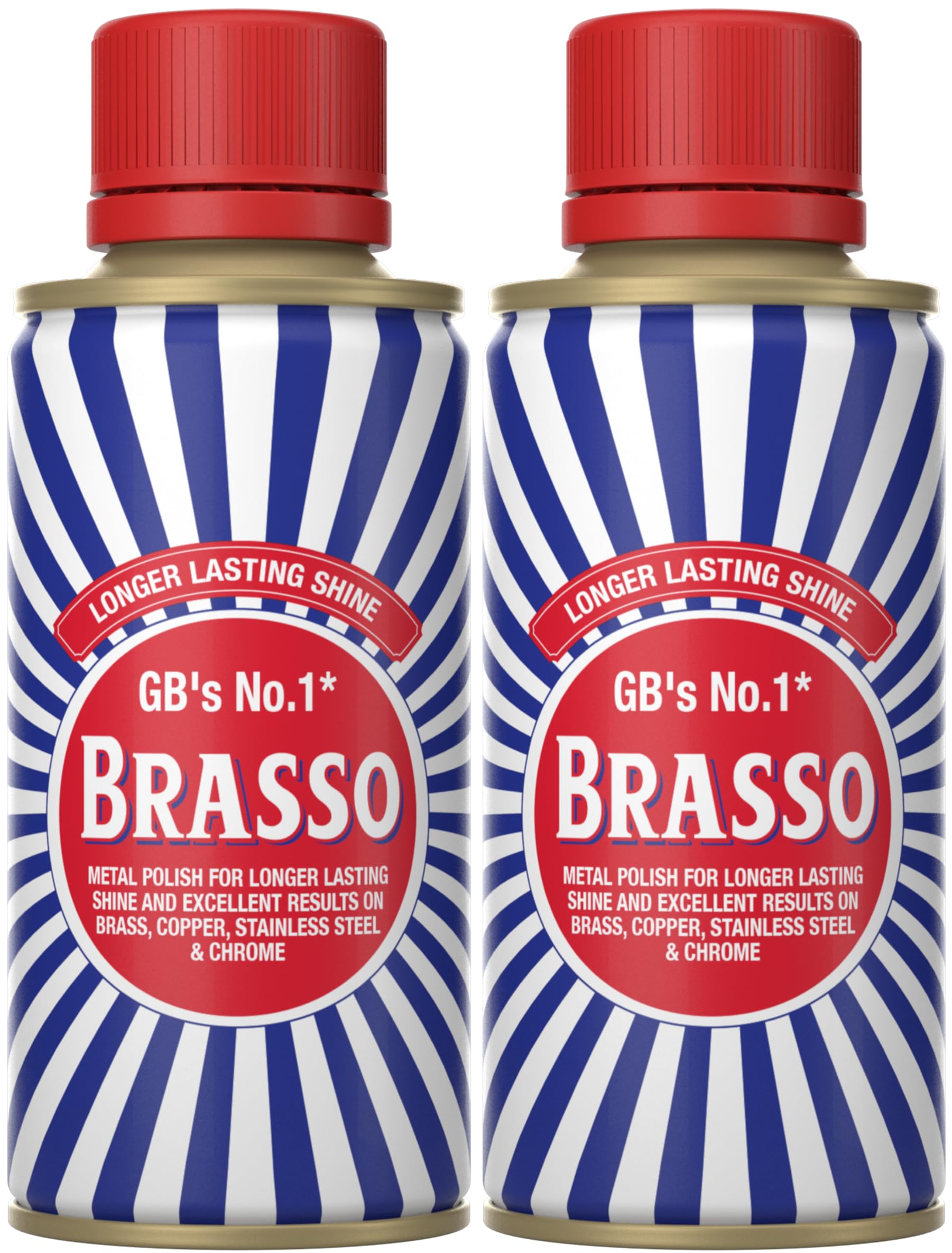 Brasso Metal Polish (Pack of 2) - 175ml Each, Long-Lasting Shine for Brass, Copper, Stainless Steel, and Chrome