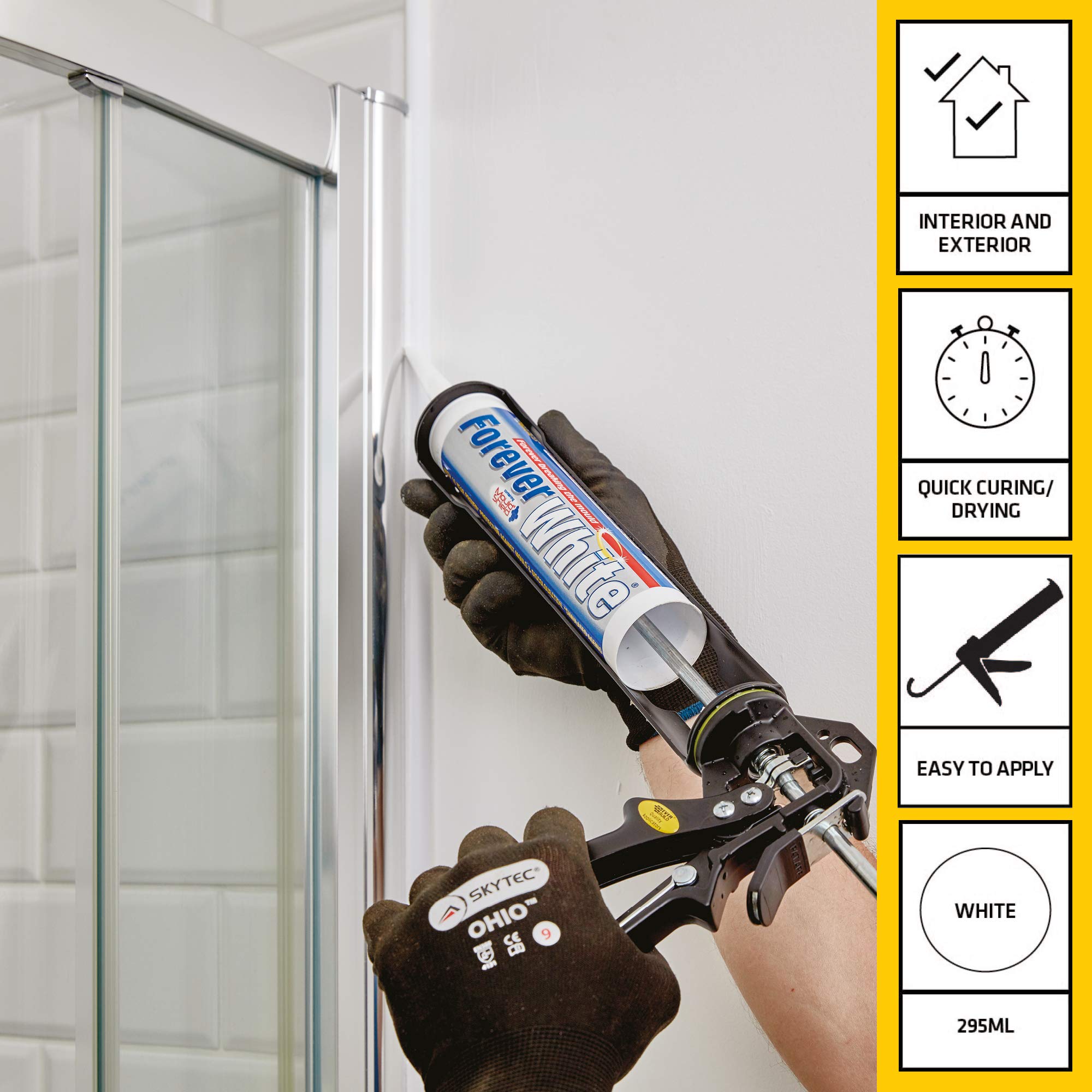 Forever Grey - Anti-mold silicone mastic for areas of high humidity