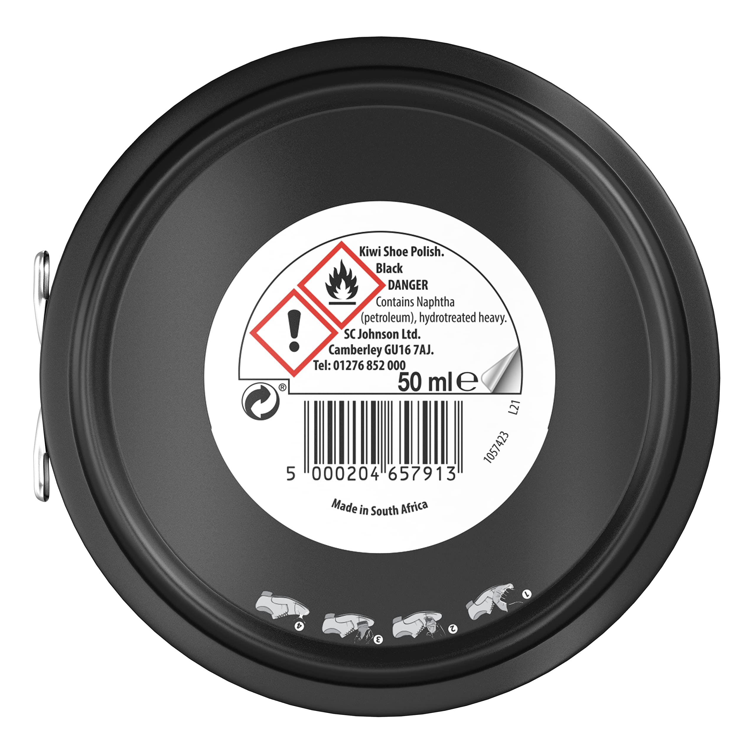 Kiwi Shoe Polish Tin Black, 50ml