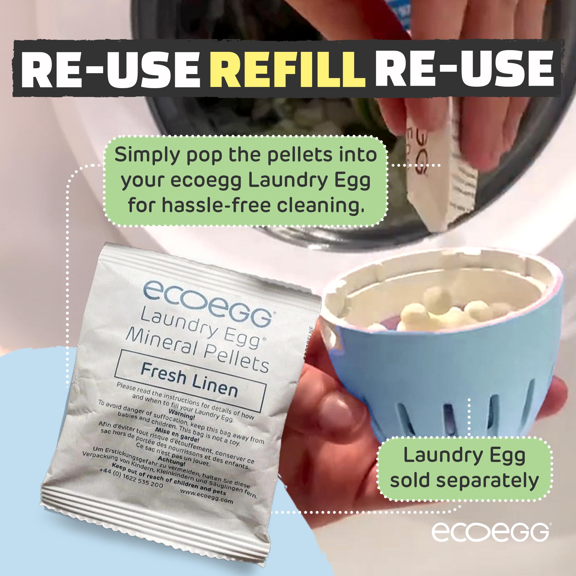 Ecoegg Laundry Egg Refills Detergent and Fabric Softener Replacemen