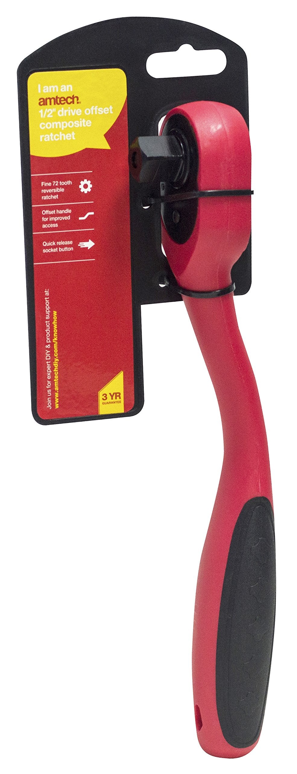 amtech I2885 Composite 72T Offset Ratchet, Multi-Colour, 1/2-Inch