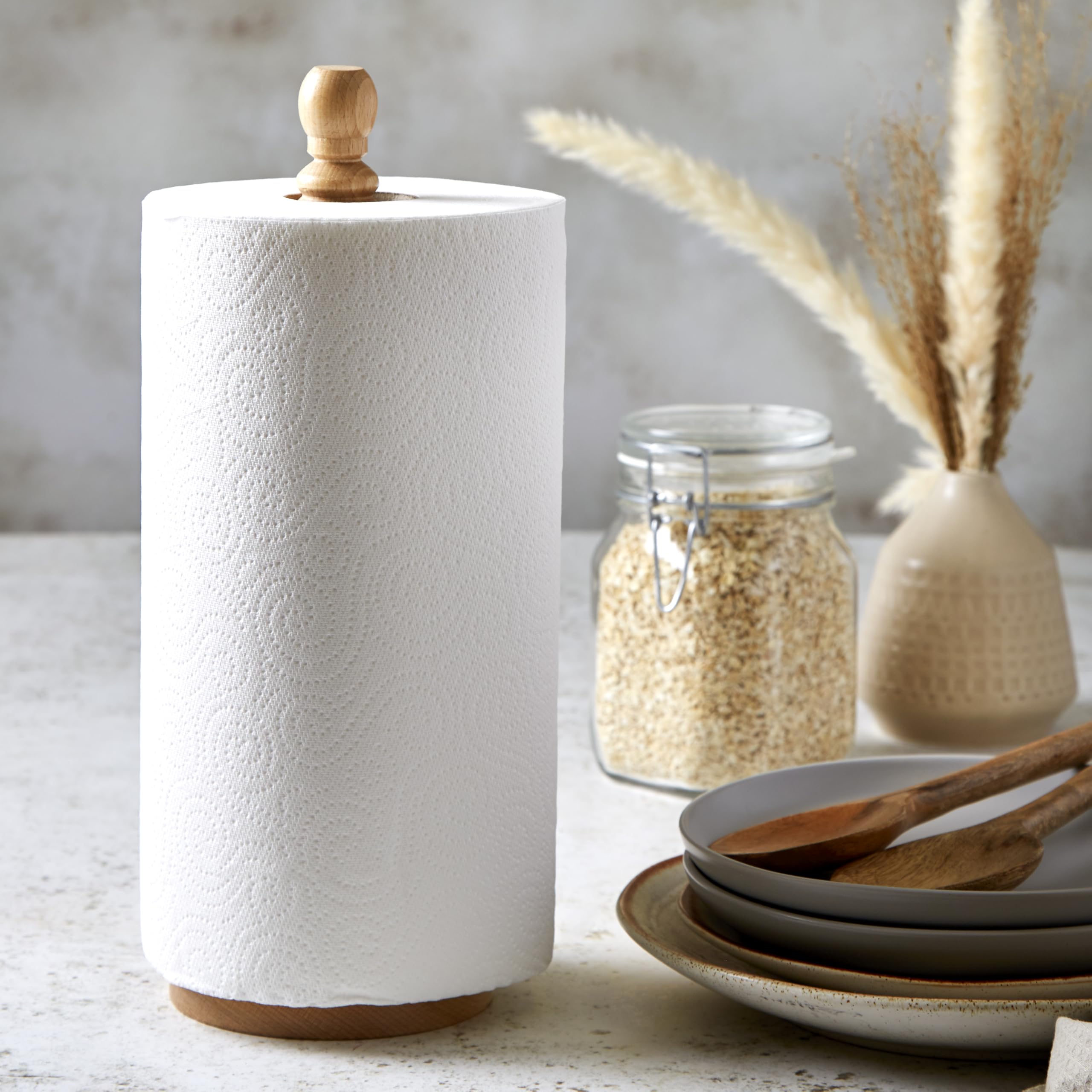 APOLLO THE HOUSEWARES BRAND Beech Towel Holder, Wood, Wooden, 35 x 12 x 12 cm