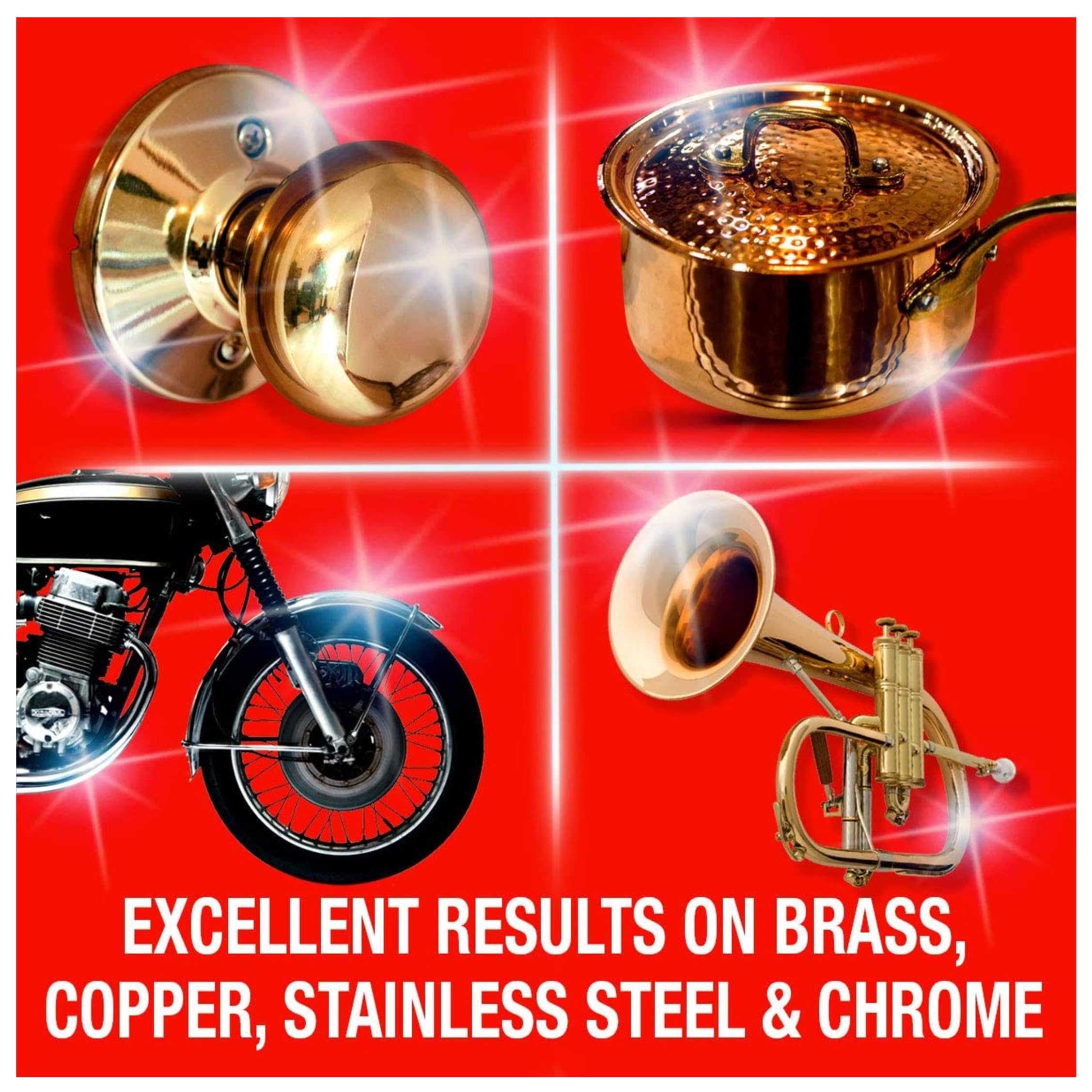 Brasso Metal Polish (Pack of 2) - 175ml Each, Long-Lasting Shine for Brass, Copper, Stainless Steel, and Chrome