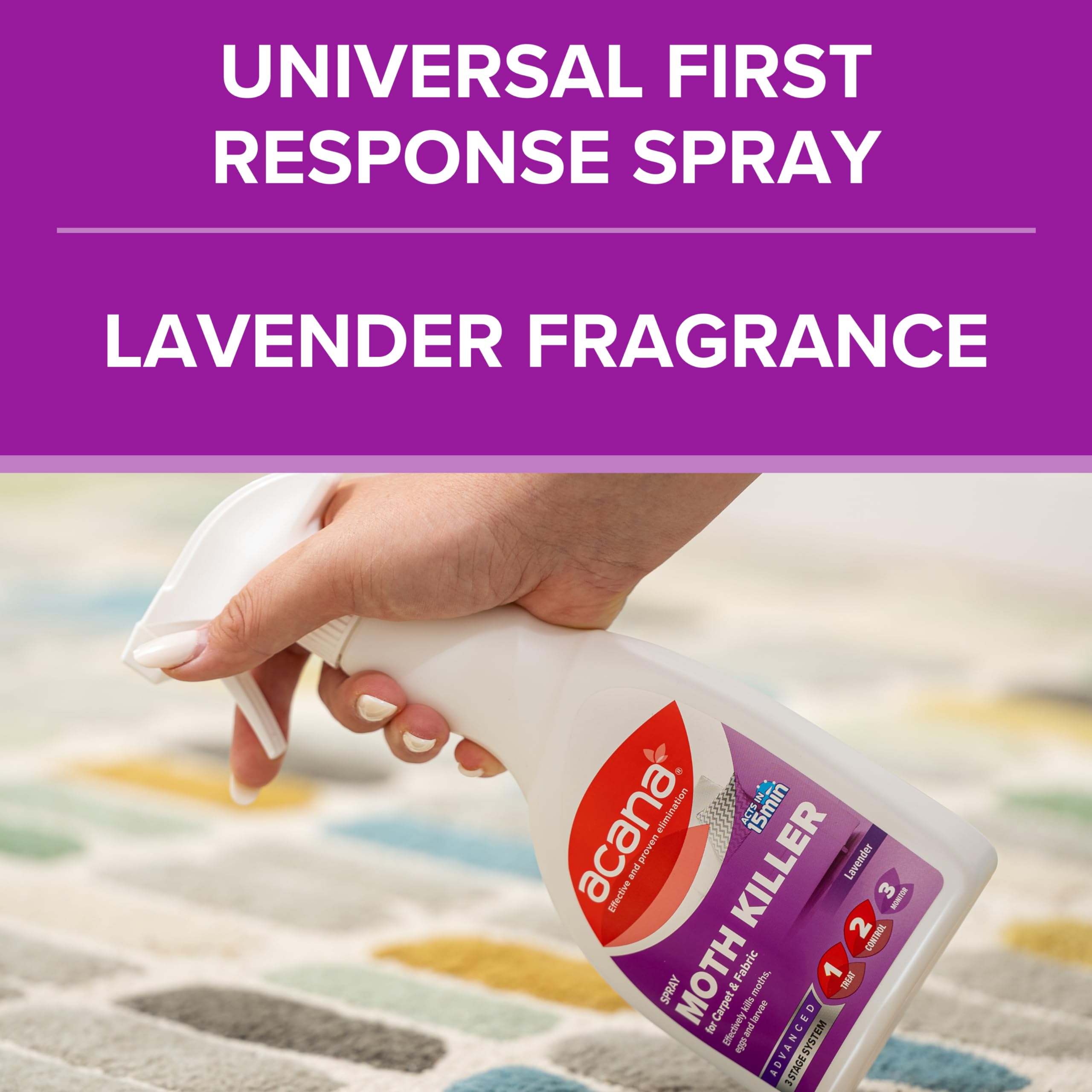 Acana Carpet & Fabric Freshener 500ml - Moth Killer Spray - Fresh Linen Fragrance - Kills Moths, Eggs & Larvae - Licensed Insecticide for Carpets, Rugs & Curtains - Non-Staining