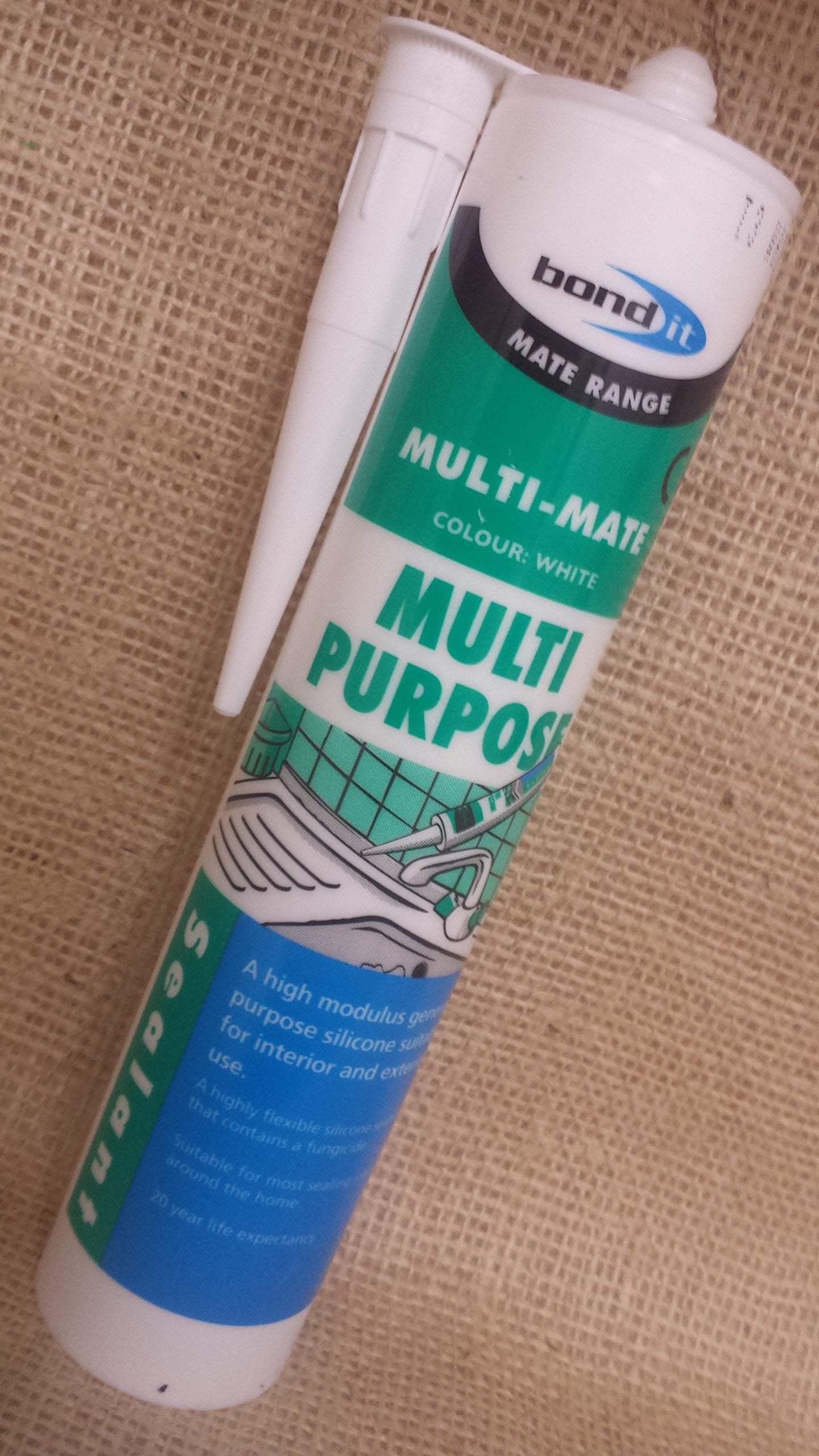 2x Bond It White Multimate Silicone Sealant Multi Purpose Kitchen Bathroom