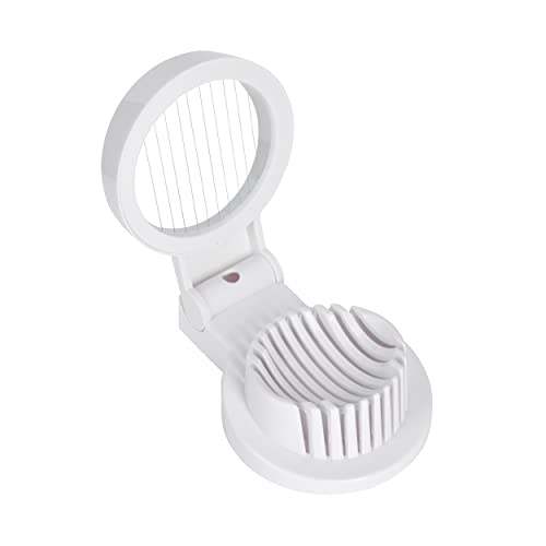 KitchenCraft Egg Slicer, Multifunctional Egg Cutter, Plastic with Stainless Steel Wire, 12 x 9 x 4 cm, White - Bargain Genie