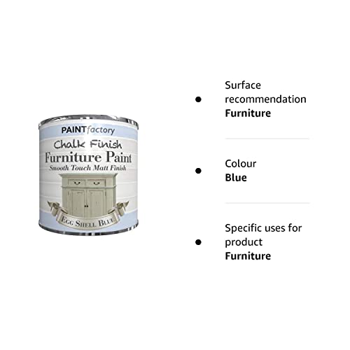250ml Chalk Finish Paint Tin Tub Smooth Touch Matte Furniture Vintage House Home - Egg Shell Blue - Bargain Genie