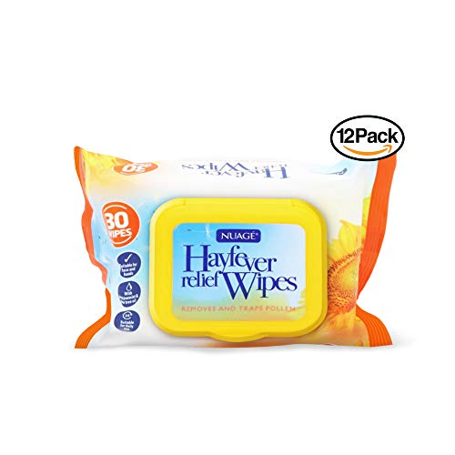 Nuage Hayfever Relief Wipes - Allergy Relief, Natural Remedy for Hay Fever, 30 Wipes (12 Packs)