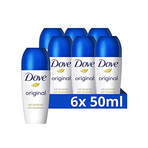 Dove Advanced Care Anti-Transpirant Deo Roll-On Original 0% Alkohol Deodorant schützt 48h vor Körpergeruch und Achselnässe 6x 50 ml
