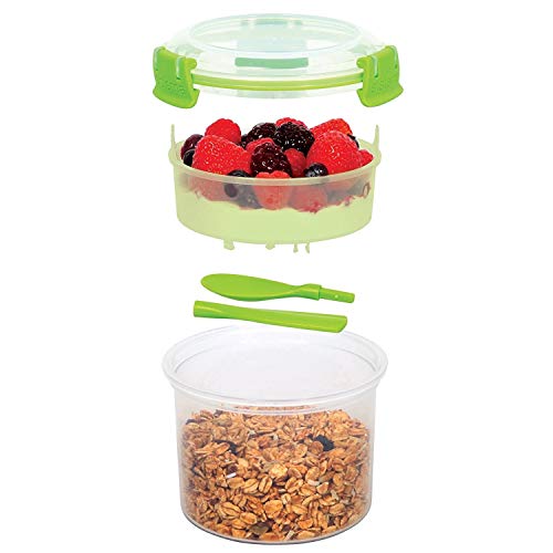 Sistema Klip It Colour Accents Breakfast to Go Container, Assorted Colours, One Only Supplied