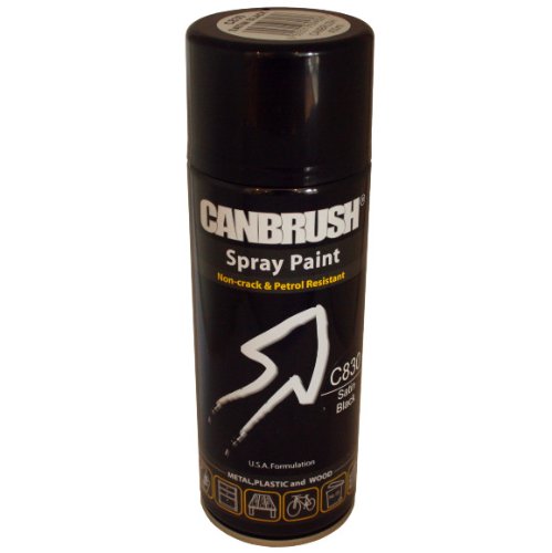 Canbrush SATIN BLACK Spray Paint Auto Diy Purpose Colour Aerosol Can C830 - Bargain Genie
