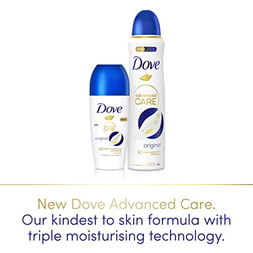 Dove Advanced Care Anti-Transpirant Deo Roll-On Original 0% Alkohol Deodorant schützt 48h vor Körpergeruch und Achselnässe 6x 50 ml
