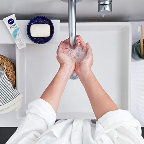 NIVEA Soft Pack of 2 Moisturising Cream for Face Body and Hands with Vitamin 4 x E Jojoba Oil Intensive Everyday Moisturiser