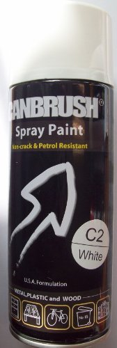 3 x CANBRUSH Spray Paint For Metal Plastic & Wood 400ML - Gloss White C2 - Bargain Genie