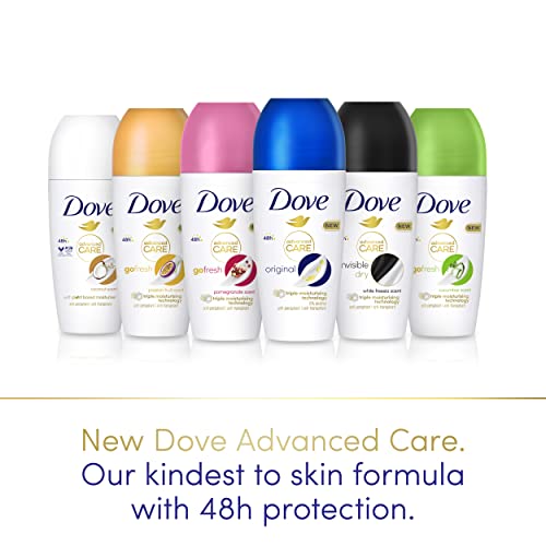 Dove Advanced Care Anti-Transpirant Deo Roll-On Original 0% Alkohol Deodorant schützt 48h vor Körpergeruch und Achselnässe 6x 50 ml