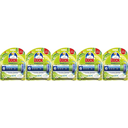 5 x Toilet Duck Fresh Discs Lime Zest 6 Shot Toilet Gel Cleaner & Applicator - Bargain Genie