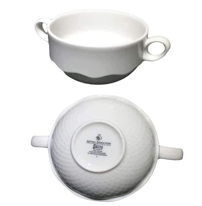 Premium Royal Doulton Fine China White Porcelain Ceramic Plates, Mugs, Jugs (Soup Mug (275ml)) - Bargain Genie