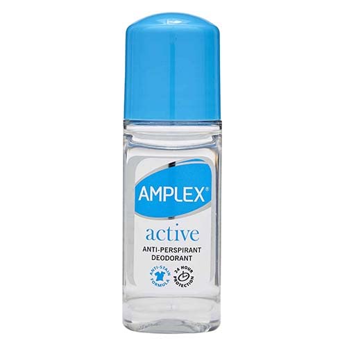 Amplex Active Anti-Perspirant Deodorant Roll-On 50ml | 12 Pack - Bargain Genie