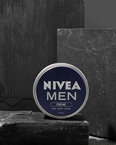 NIVEA Men Creme (Pack of 5, 150ml), Intensive Everyday Moisturising Cream for Whole Body, Fast-Absorbing Face, Body and Hand Cream, with Vitamin E and Aloe Vera Formula - Bargain Genie