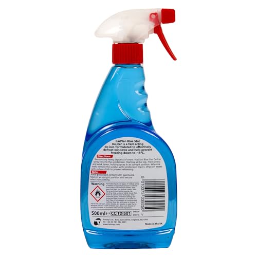 CarPlan TDI501 Blue Star Winter De Icer Trigger Spray 500ml x 2