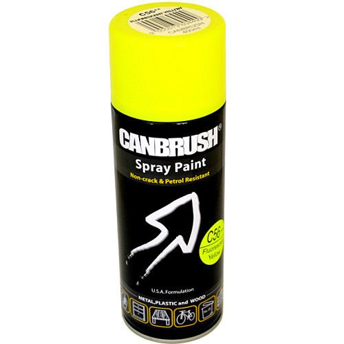 1X - Fluorescent Yellow (C56**) - 400ml Spray Paint Auto DIY Colour Aerosol Can or Tape for Wood Metal Plastic - Bargain Genie