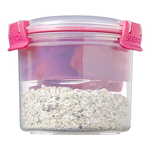 Sistema Klip It Colour Accents Breakfast to Go Container, Assorted Colours, One Only Supplied