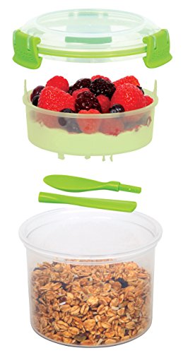 Sistema Klip It Colour Accents Breakfast to Go Container, Assorted Colours, One Only Supplied