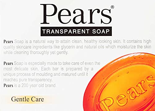 Pears Transparent Amber Soap | Made with Natural Oils and Glycerin | Pure and Gentle Soap with Moisturising and Cleansing Effect | Dermatologist Recommended for Delicate Skin | Pack of 12 x 125g Bars - Bargain Genie