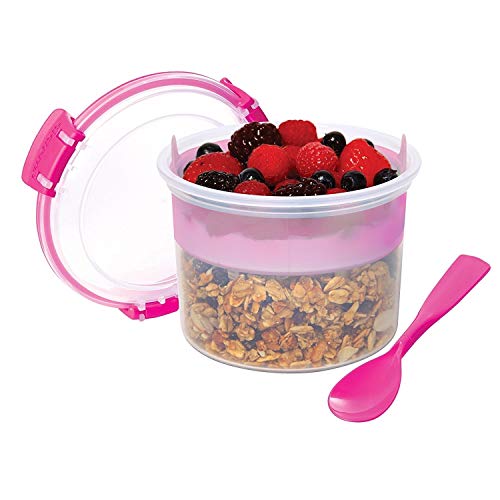 Sistema Klip It Colour Accents Breakfast to Go Container, Assorted Colours, One Only Supplied