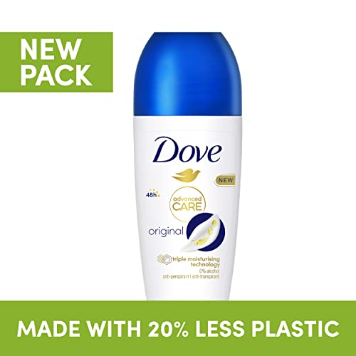 Dove Advanced Care Anti-Transpirant Deo Roll-On Original 0% Alkohol Deodorant schützt 48h vor Körpergeruch und Achselnässe 6x 50 ml