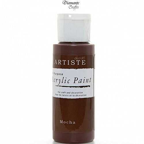 Docrafts Artiste Arcylic Paint All Purpose - 59ml / 2oz - Choose from 60 Colours (Mocha) - Bargain Genie