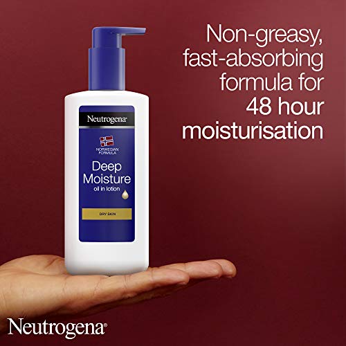Neutrogena Deep Moisture Oil in Lotion 24 Hour Moisturisation, 250 ml, (Pack of 1) - Bargain Genie
