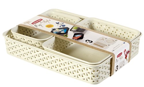CURVER My Style 206739 Paper Baskets Set of 3 A4 / A5 / A6 Polypropylene - Bargain Genie