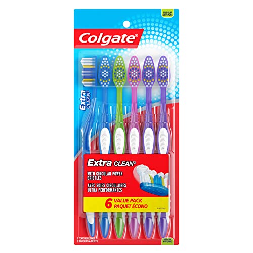 Colgate Extra Clean Full Head Toothbrush, Medium - 6 Count - Bargain Genie