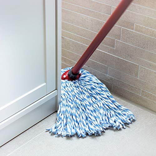 Vileda SuperMocio Microfibre and Cotton Mop with Extra Refill, Red - Bargain Genie