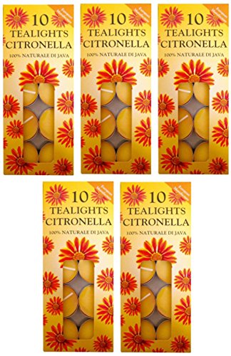 50 x Prices Citronella Tealight Candles Mosquito Fly Insect Repeller - Bargain Genie