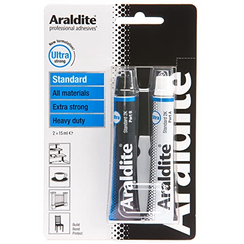 Araldite Standard 2-Part Epoxy, 15ml. Ultra Strong, Multipurpose & Solvent-Free Adhesive Ideal as Ceramic Glue, Plastic Glue, Metal Glue, Jewellery Glue & Glass Glue. For Durable Bonding & Repairs