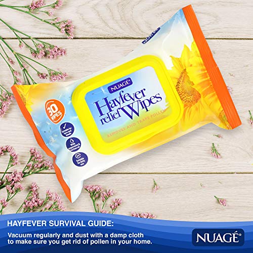Nuage Hayfever Relief Wipes - Allergy Relief, Natural Remedy for Hay Fever, 30 Wipes (12 Packs)