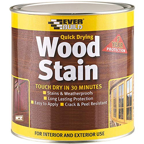 Everbuild EVBWSNO250 250 ml Quick Dry Wood Stain - Satin Natural Oak_P - Bargain Genie